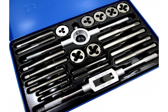 Tap- en snijmoerenset Whitworth Engelse maten 23-delig